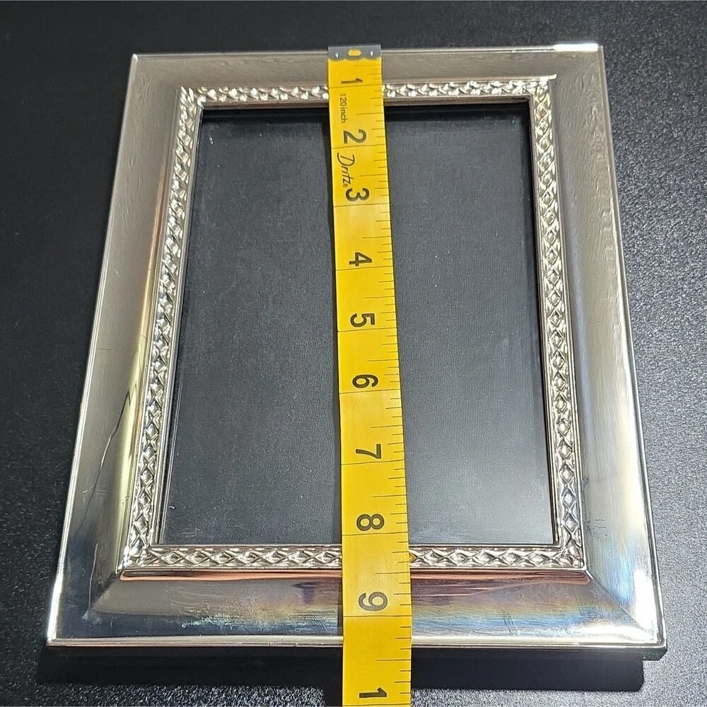 Waterford Silver Metal 5x7 Braided Photo Frame Freestanding or Wall Mount